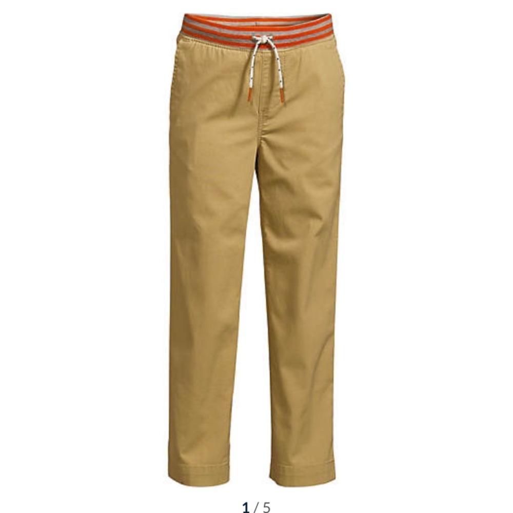 Lot (3 pairs) of Tan Lands’ End pull on twill pants